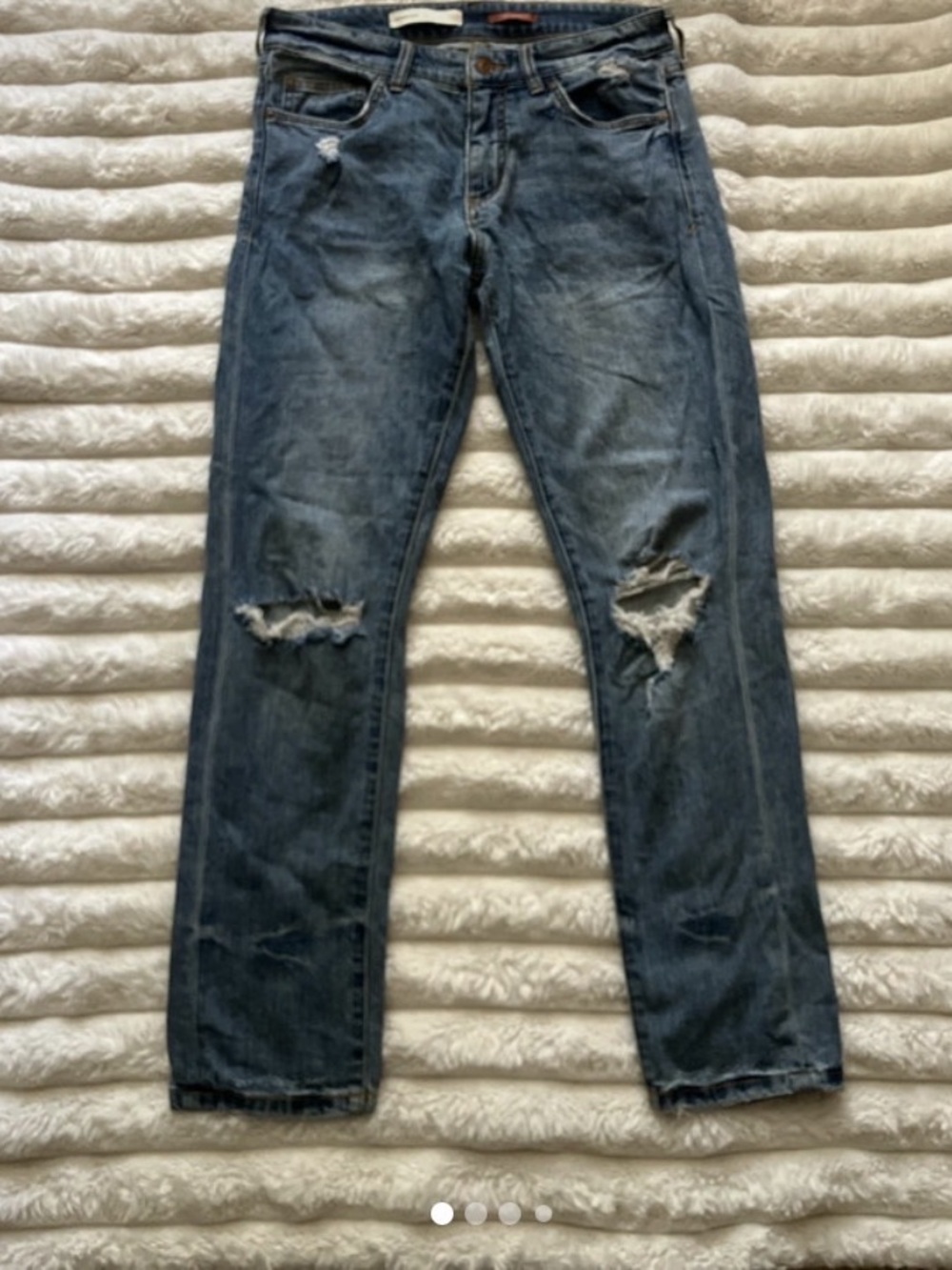 Anthropology ripped straight leg jeans